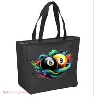 Billiards Pool Player 8 Ball 9 Ball Paint Art Billiard Balls Tote Bag thumb 2