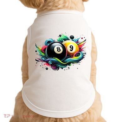 Billiards Pool Player 8 Ball 9 Ball Paint Art Billiard Balls Doggie Tank
