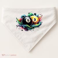 Billiards Pool Player 8 Ball 9 Ball Paint Art Billiard Balls USA-Made Doggie Bandana thumb 0