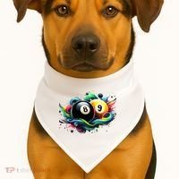 Billiards Pool Player 8 Ball 9 Ball Paint Art Billiard Balls USA-Made Doggie Bandana thumb 1