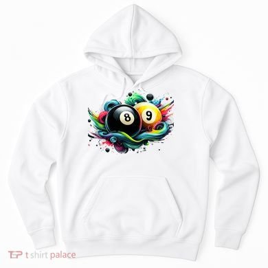 Billiards Pool Player 8 Ball 9 Ball Paint Art Billiard Balls Hoodie