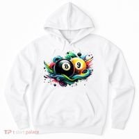 Billiards Pool Player 8 Ball 9 Ball Paint Art Billiard Balls Hoodie thumb 0