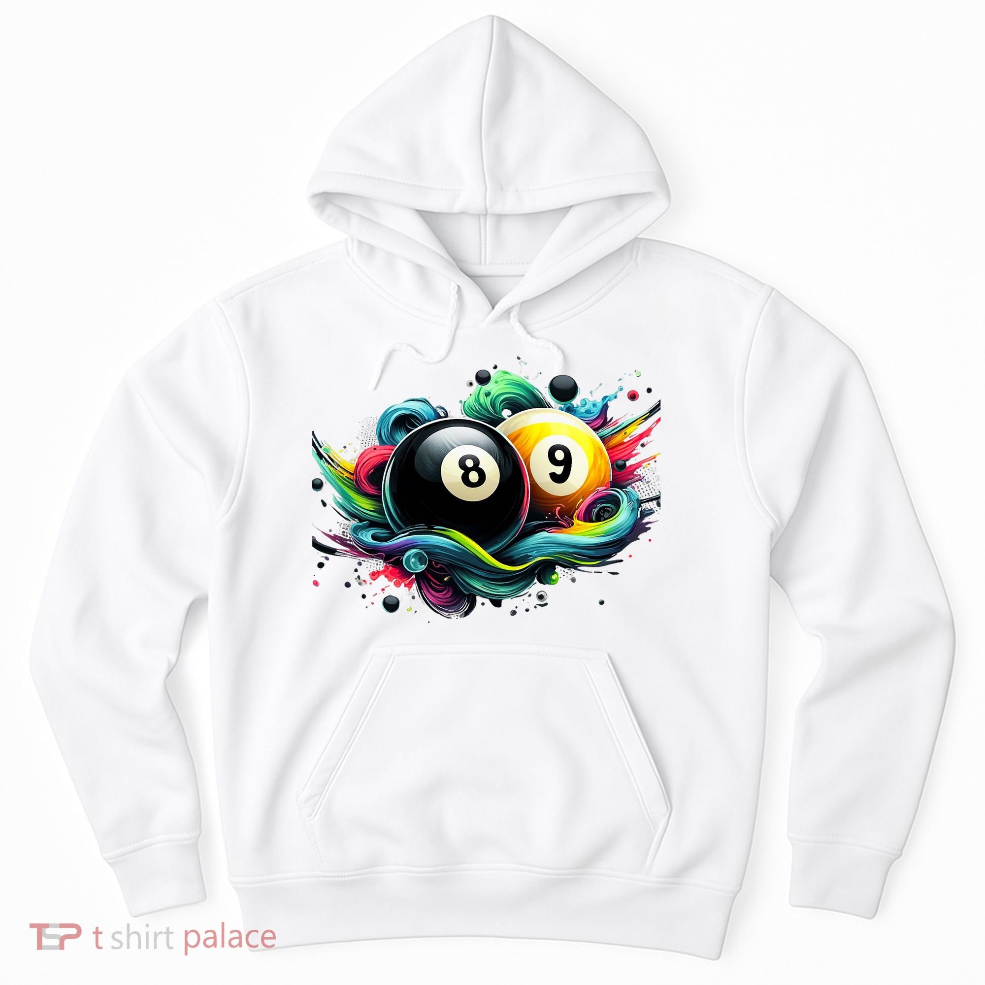 Billiards Pool Player 8 Ball 9 Ball Paint Art Billiard Balls Hoodie