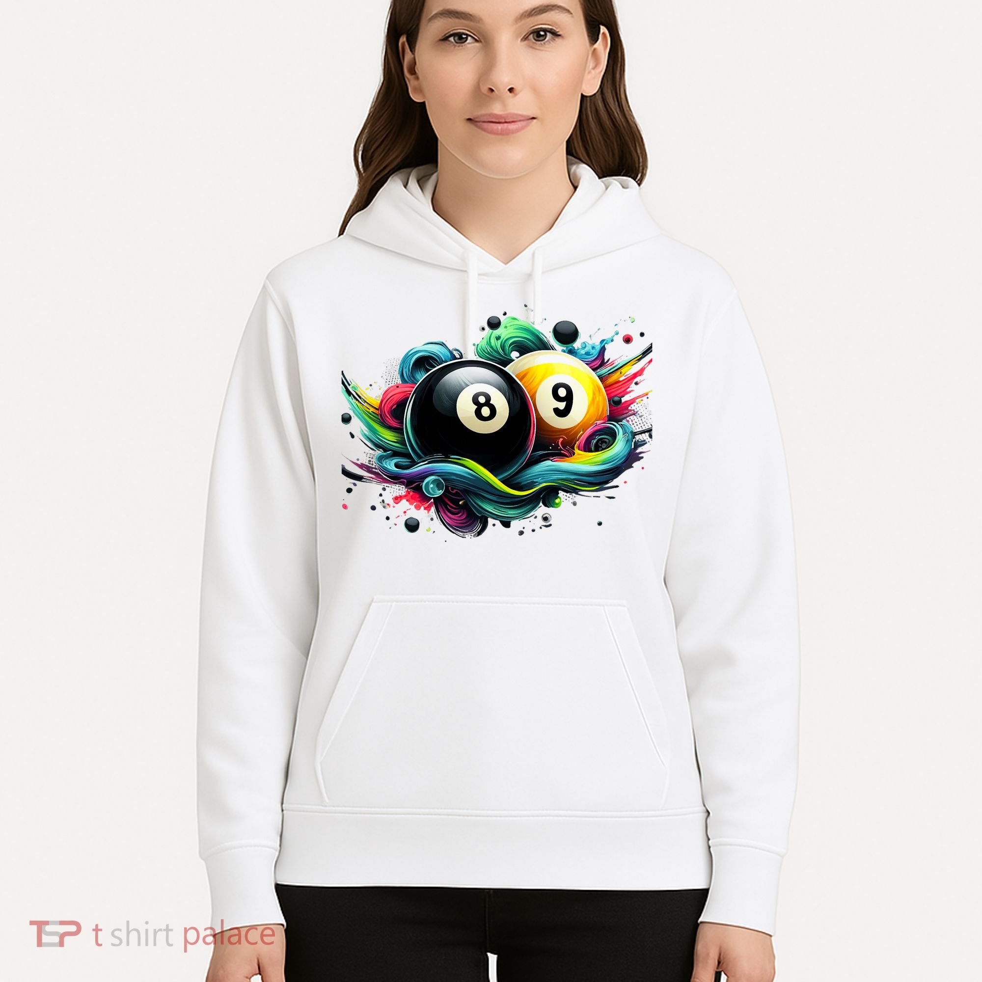 Billiards Pool Player 8 Ball 9 Ball Paint Art Billiard Balls Hoodie