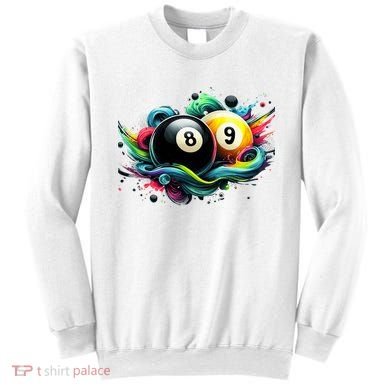 Billiards Pool Player 8 Ball 9 Ball Paint Art Billiard Balls Sweatshirt