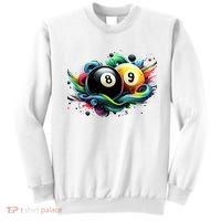 Billiards Pool Player 8 Ball 9 Ball Paint Art Billiard Balls Sweatshirt thumb 0