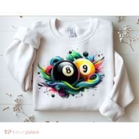 Billiards Pool Player 8 Ball 9 Ball Paint Art Billiard Balls Sweatshirt thumb 2