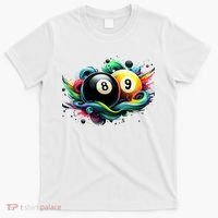 Billiards Pool Player 8 Ball 9 Ball Paint Art Billiard Balls T-Shirt thumb 0