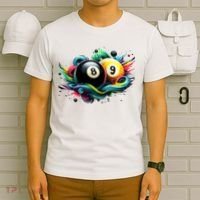 Billiards Pool Player 8 Ball 9 Ball Paint Art Billiard Balls T-Shirt thumb 6