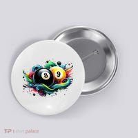Billiards Pool Player 8 Ball 9 Ball Paint Art Billiard Balls Button thumb 0