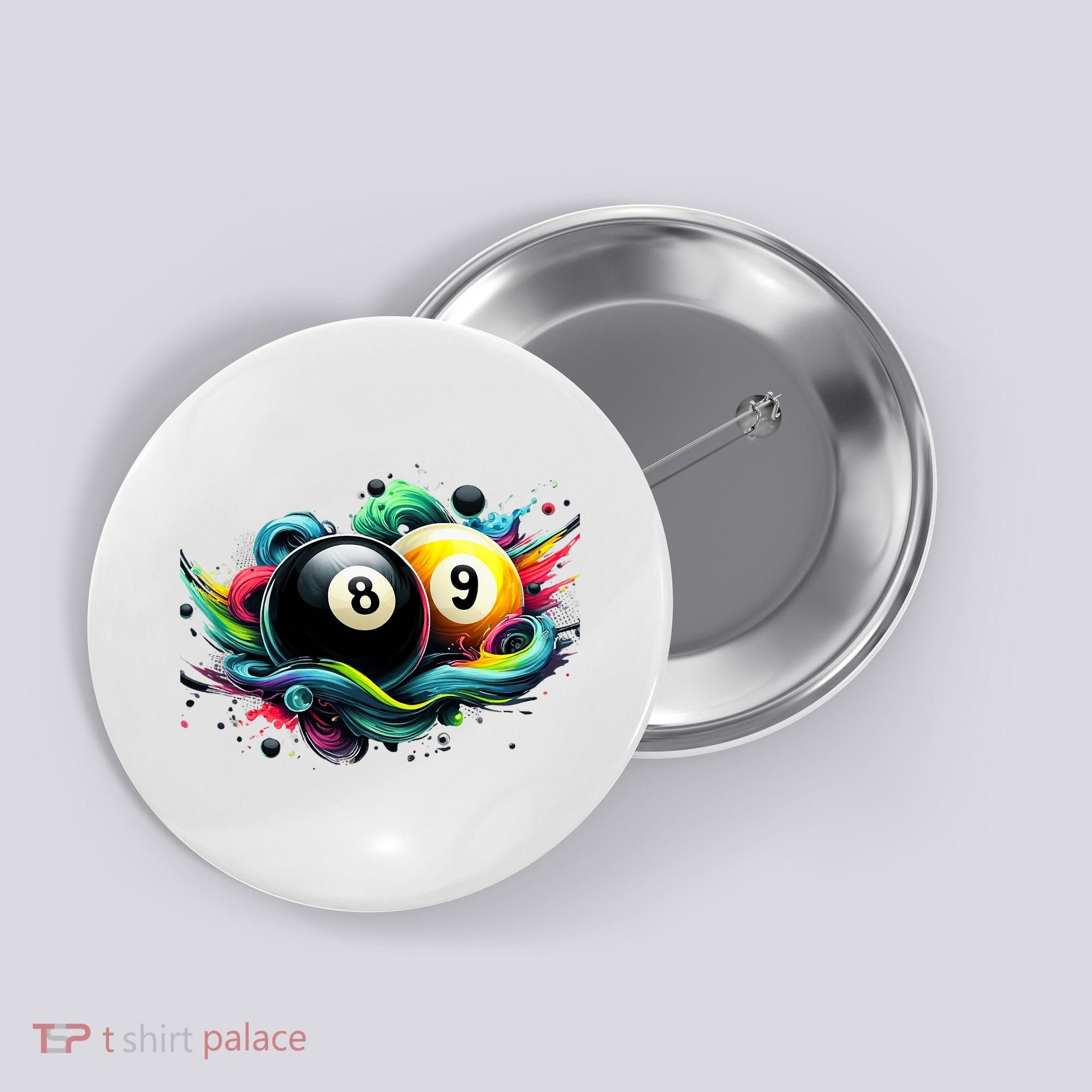 Billiards Pool Player 8 Ball 9 Ball Paint Art Billiard Balls Button