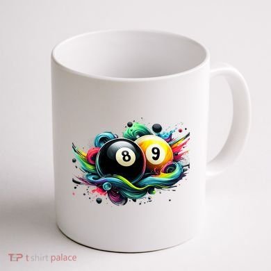 Billiards Pool Player 8 Ball 9 Ball Paint Art Billiard Balls Coffee Mug back