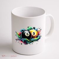 Billiards Pool Player 8 Ball 9 Ball Paint Art Billiard Balls Coffee Mug thumb 1