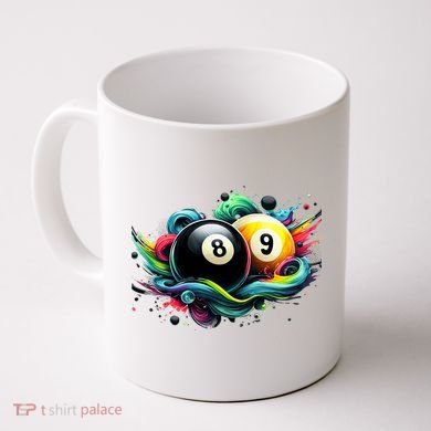 Billiards Pool Player 8 Ball 9 Ball Paint Art Billiard Balls Coffee Mug