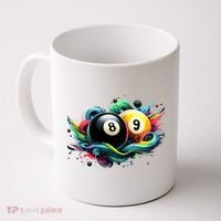 Billiards Pool Player 8 Ball 9 Ball Paint Art Billiard Balls Coffee Mug thumb 0
