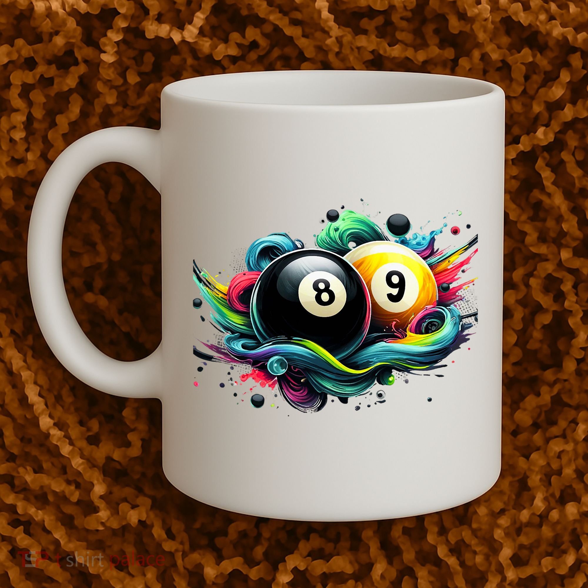 Billiards Pool Player 8 Ball 9 Ball Paint Art Billiard Balls Coffee Mug