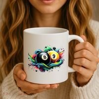 Billiards Pool Player 8 Ball 9 Ball Paint Art Billiard Balls Coffee Mug thumb 3