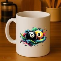 Billiards Pool Player 8 Ball 9 Ball Paint Art Billiard Balls Coffee Mug thumb 4