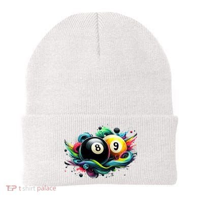 Billiards Pool Player 8 Ball 9 Ball Paint Art Billiard Balls Beanie