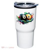 Billiards Pool Player 8 Ball 9 Ball Paint Art Billiard Balls Tumbler thumb 0