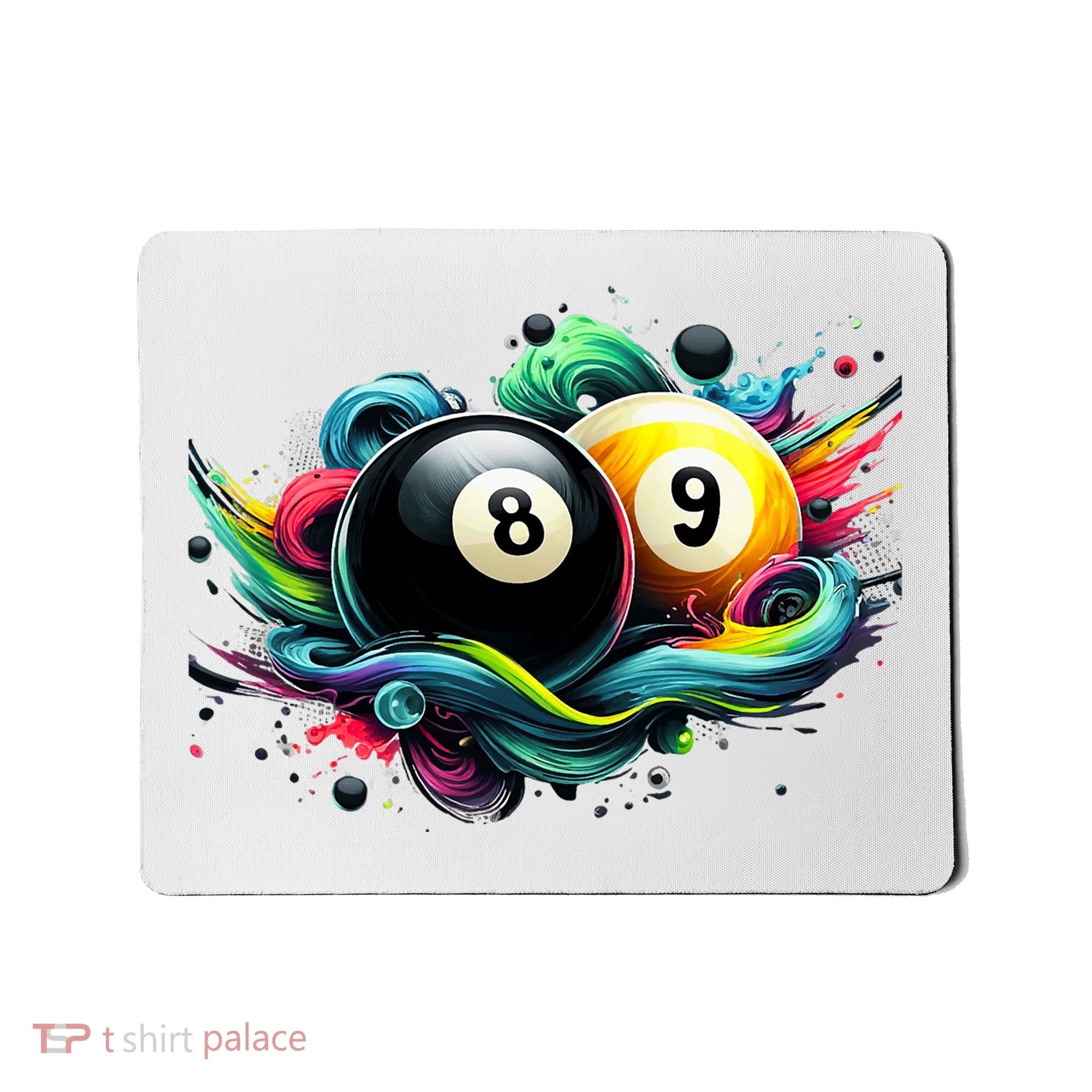 Billiards Pool Player 8 Ball 9 Ball Paint Art Billiard Balls Mousepad