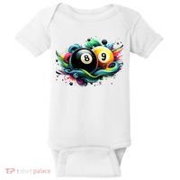 Billiards Pool Player 8 Ball 9 Ball Paint Art Billiard Balls Baby Bodysuit thumb 0