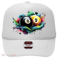 Billiards Pool Player 8 Ball 9 Ball Paint Art Billiard Balls Hat thumb 0
