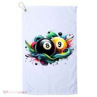 Billiards Pool Player 8 Ball 9 Ball Paint Art Billiard Balls Golf Towel thumb 0