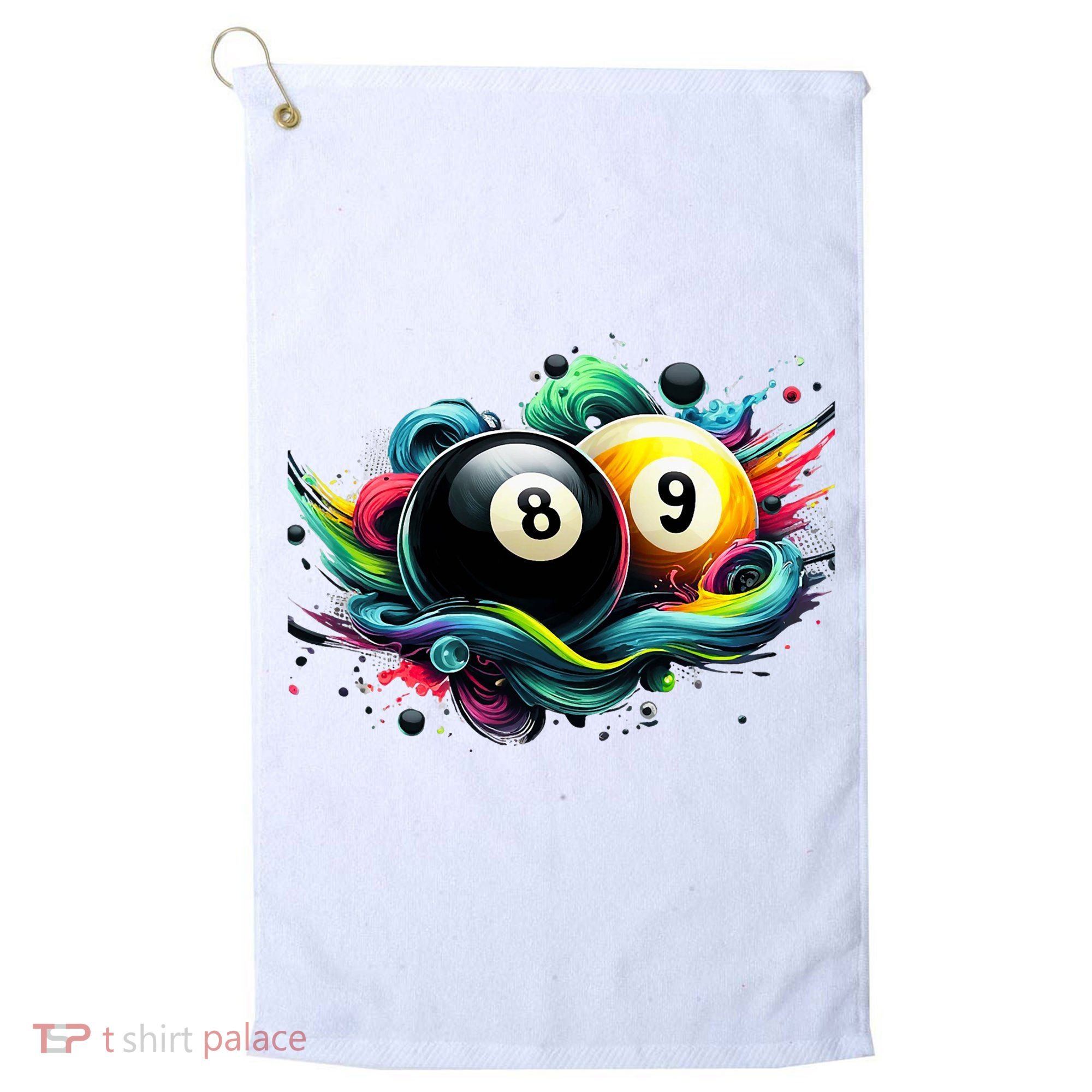Billiards Pool Player 8 Ball 9 Ball Paint Art Billiard Balls Golf Towel