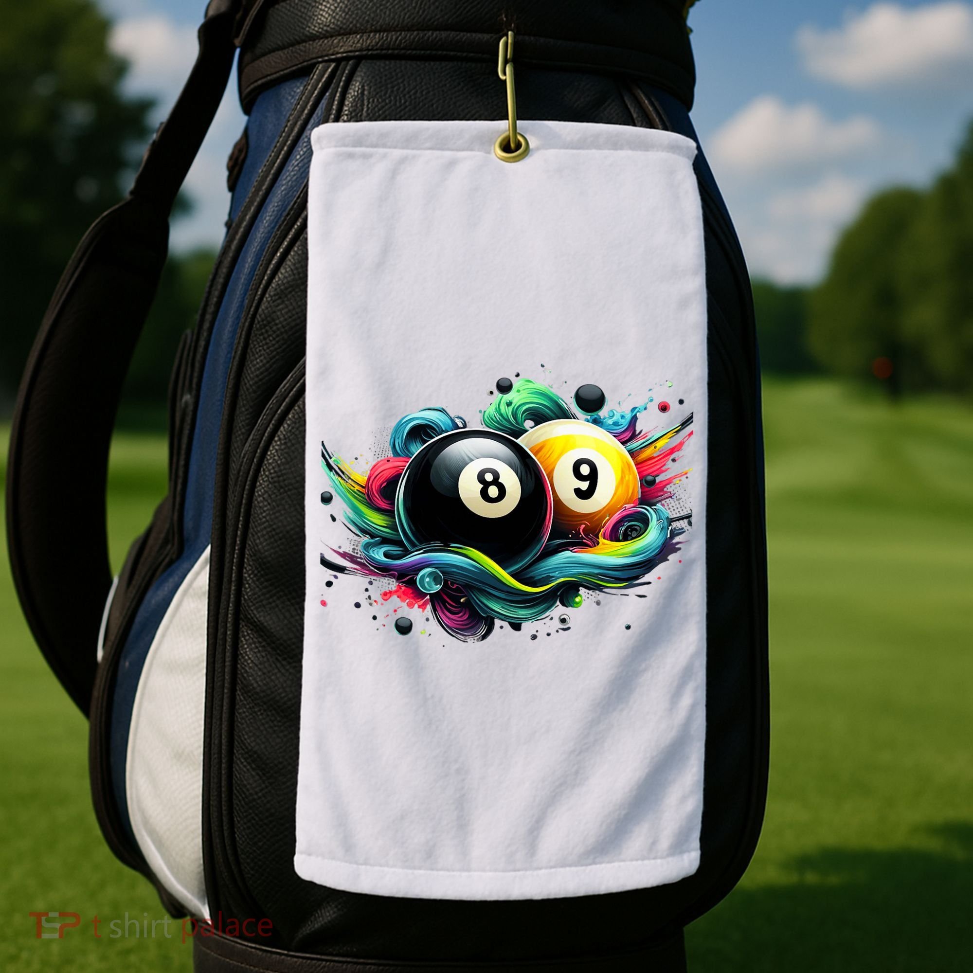 Billiards Pool Player 8 Ball 9 Ball Paint Art Billiard Balls Golf Towel