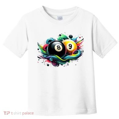 Billiards Pool Player 8 Ball 9 Ball Paint Art Billiard Balls Toddler T-Shirt
