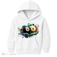 Billiards Pool Player 8 Ball 9 Ball Paint Art Billiard Balls Kids Hoodie thumb 0