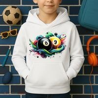 Billiards Pool Player 8 Ball 9 Ball Paint Art Billiard Balls Kids Hoodie thumb 2