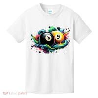 Billiards Pool Player 8 Ball 9 Ball Paint Art Billiard Balls Kids T-Shirt thumb 0
