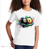 Billiards Pool Player 8 Ball 9 Ball Paint Art Billiard Balls Kids T-Shirt thumb 2
