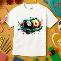 Billiards Pool Player 8 Ball 9 Ball Paint Art Billiard Balls Kids T-Shirt thumb 3