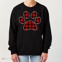 Buffalo Plaid Paw Print Dog Or Cat Lovers Christmas Women's Sweatshirt thumb 0