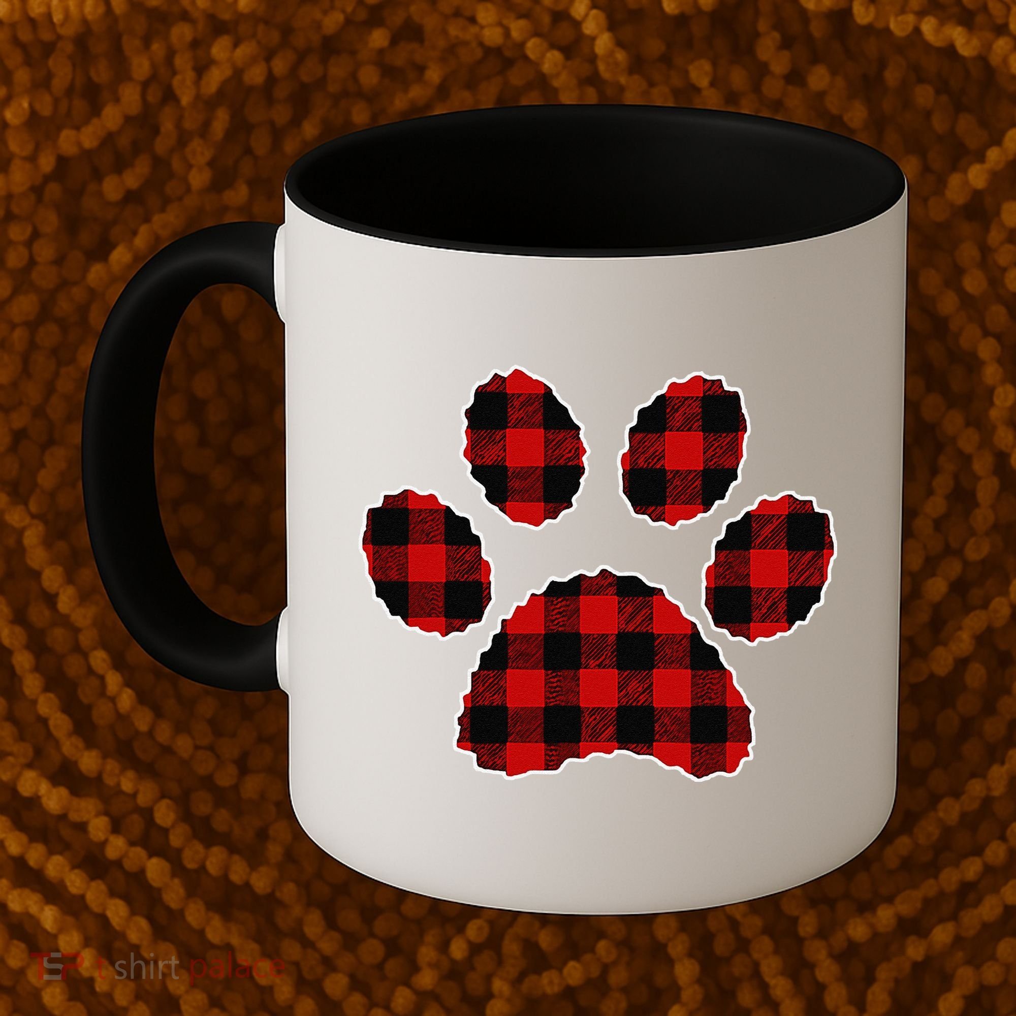 Buffalo Plaid Paw Print Dog Or Cat Lovers Christmas Coffee Mug