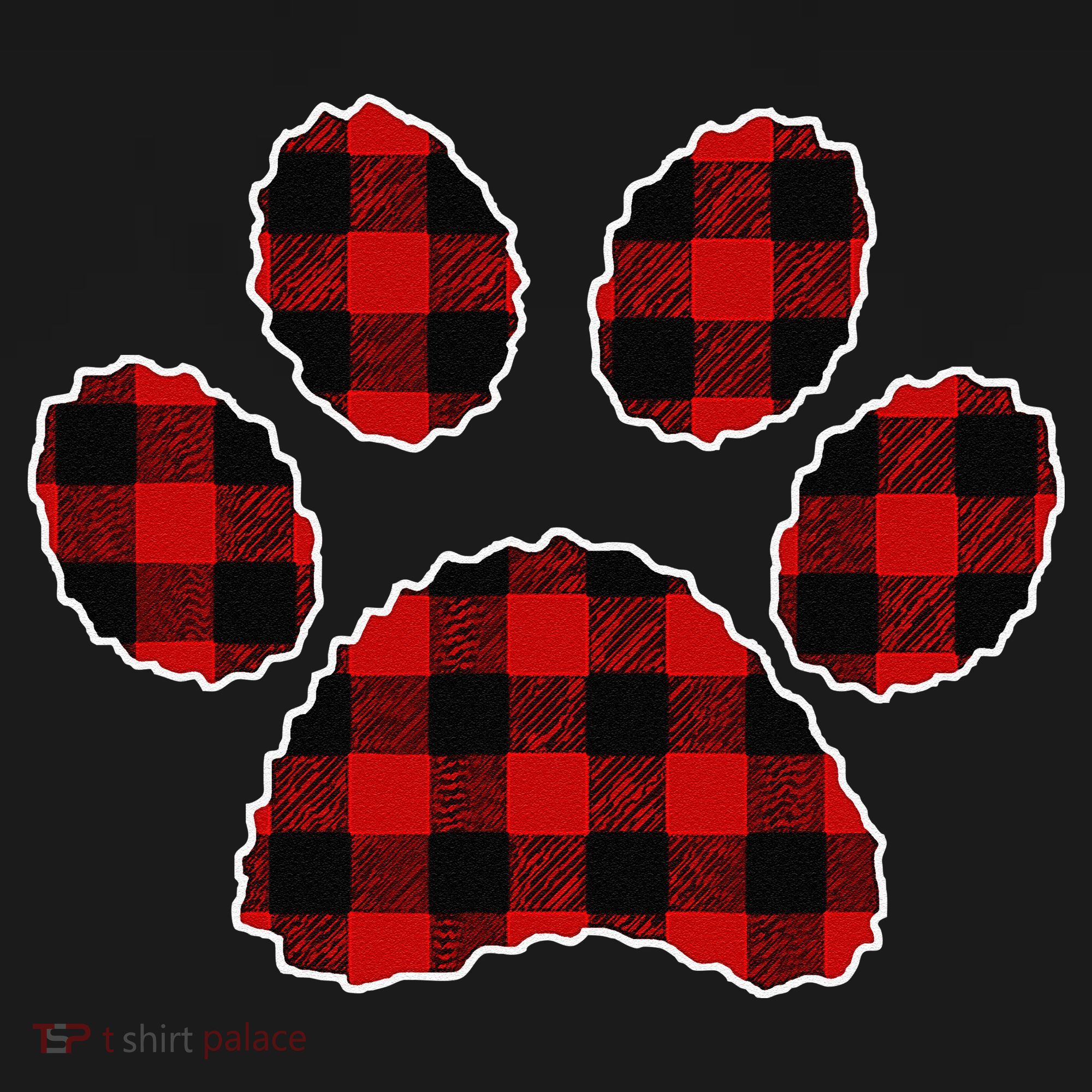 Buffalo Plaid Paw Print Dog Or Cat Lovers Christmas Women's Tank Top