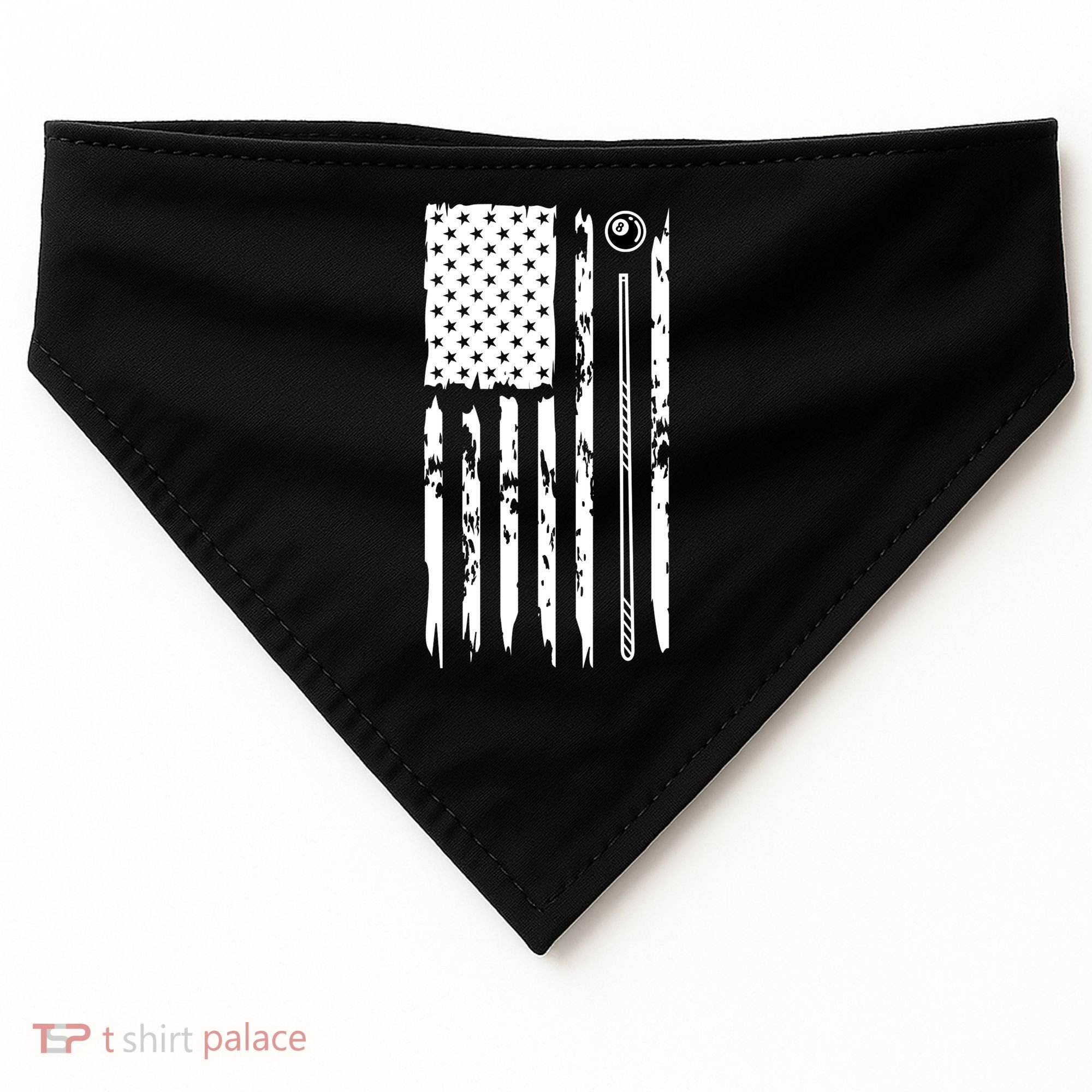 Billiards Pool Player Snooker Game US Flag Billiards Dad Gift For Father’s Day USA-Made Doggie Bandana