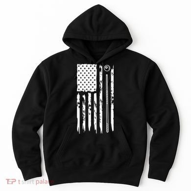 Billiards Pool Player Snooker Game US Flag Billiards Dad Gift For Father’s Day Hoodie