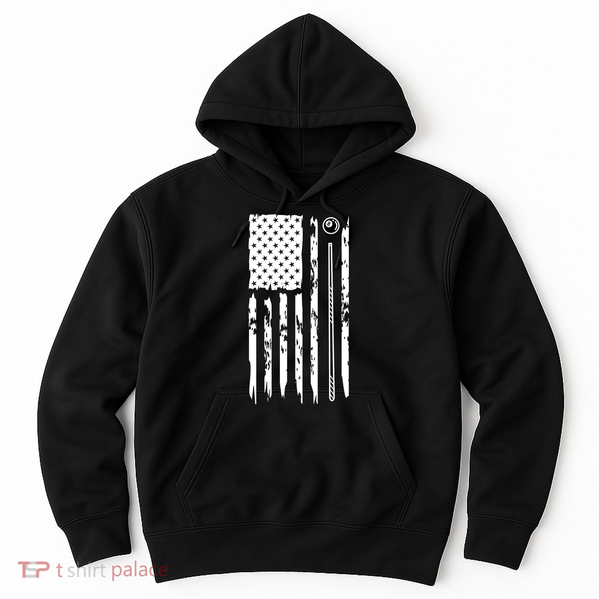 Billiards Pool Player Snooker Game US Flag Billiards Dad Gift For Father’s Day Hoodie