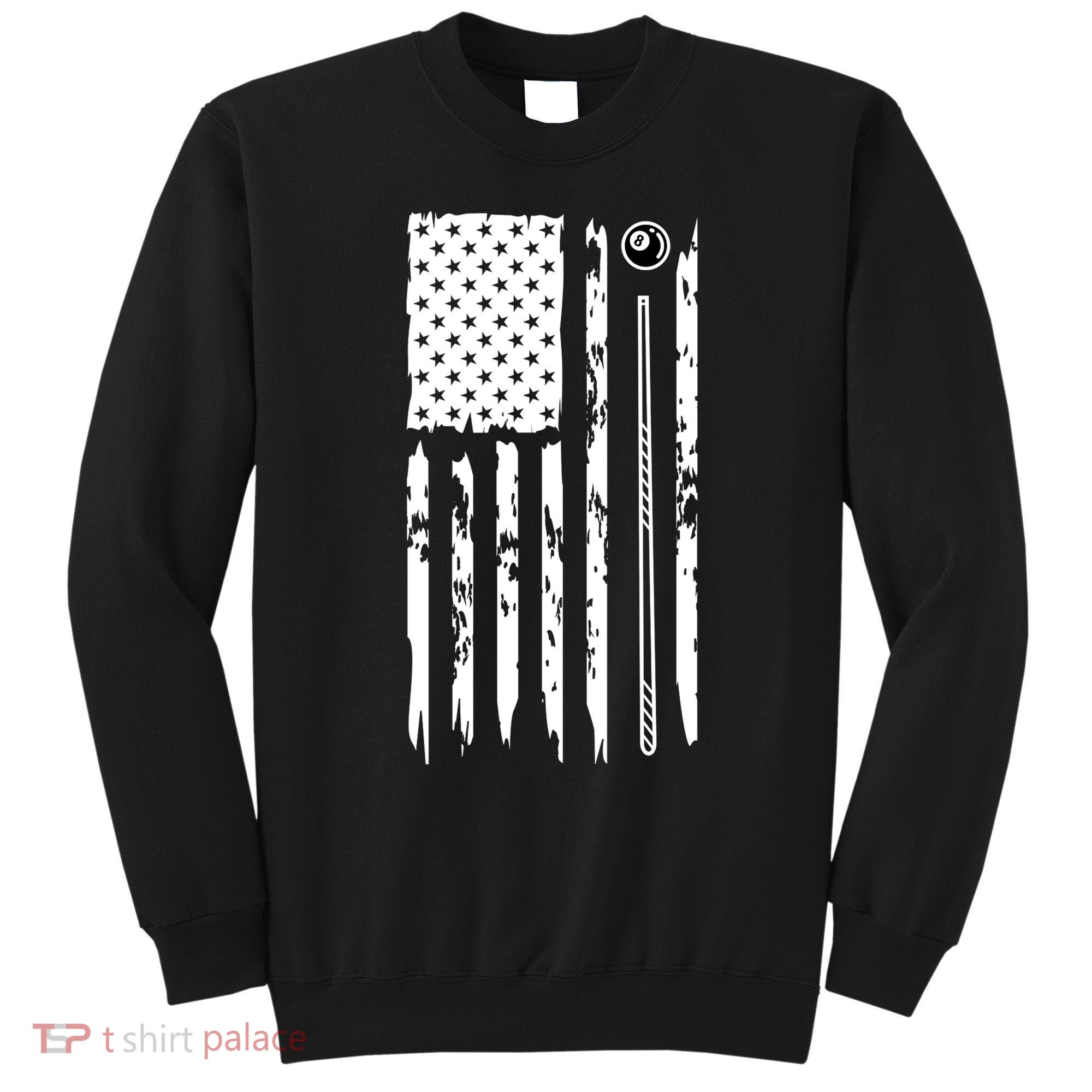 Billiards Pool Player Snooker Game US Flag Billiards Dad Gift For Father’s Day Sweatshirt