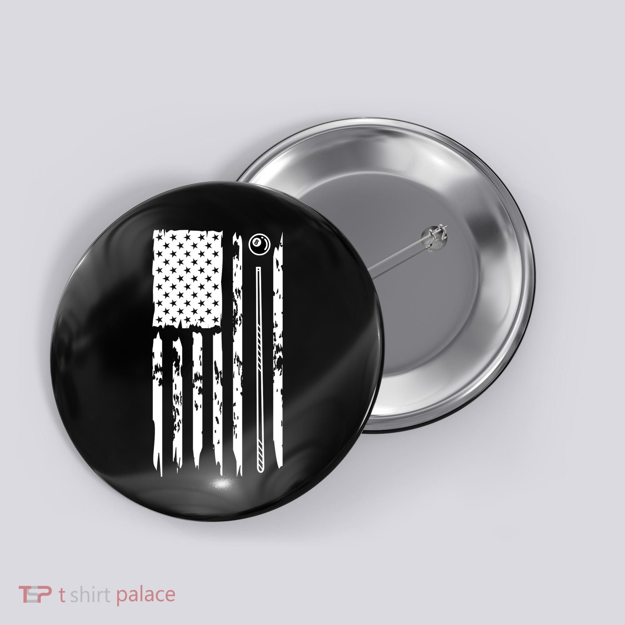 Billiards Pool Player Snooker Game US Flag Billiards Dad Gift For Father’s Day Button