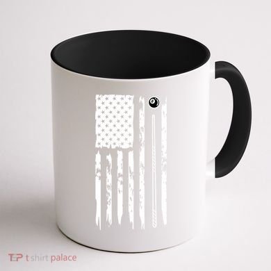 Billiards Pool Player Snooker Game US Flag Billiards Dad Gift For Father’s Day Coffee Mug back