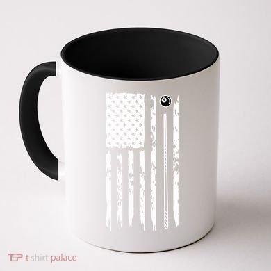 Billiards Pool Player Snooker Game US Flag Billiards Dad Gift For Father’s Day Coffee Mug