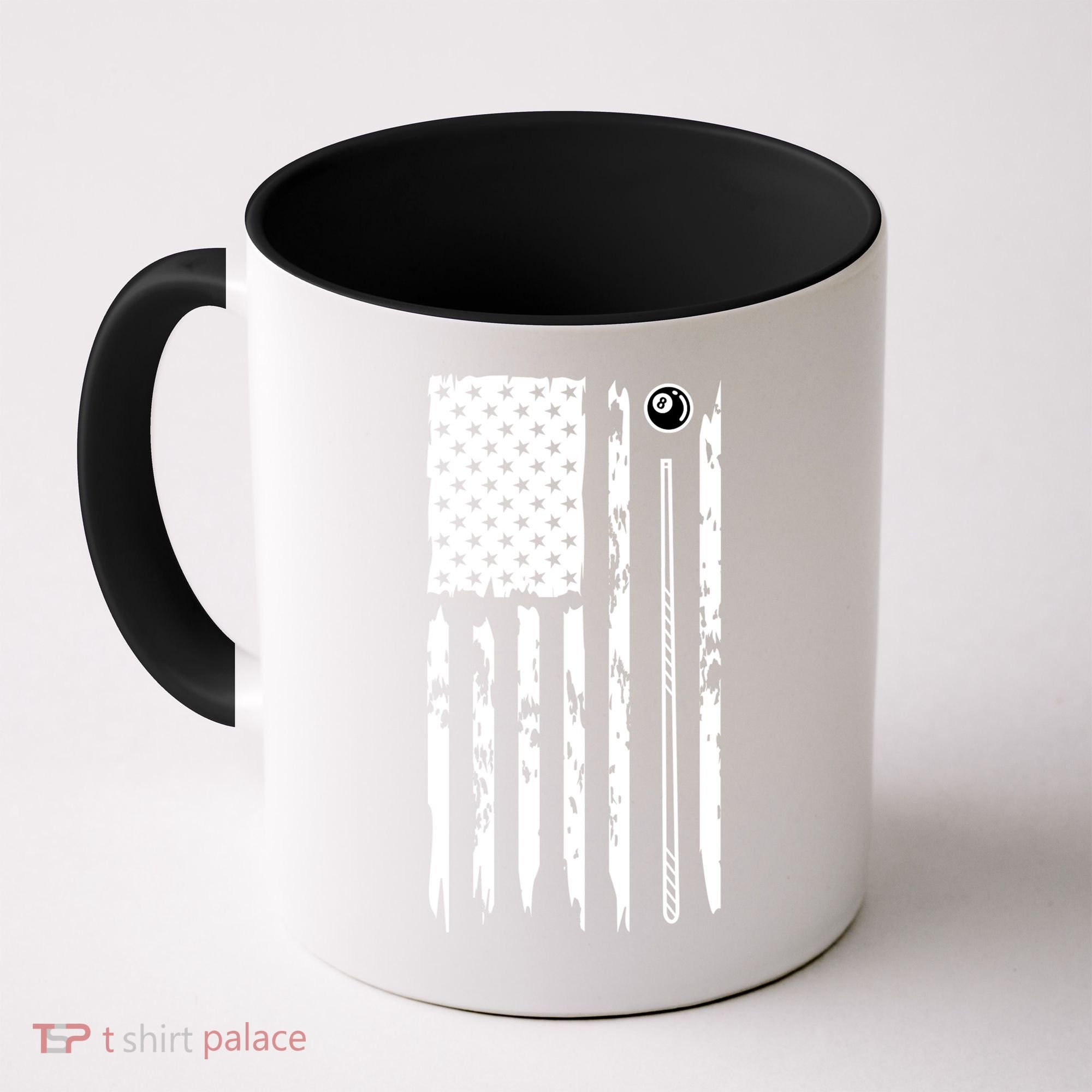Billiards Pool Player Snooker Game US Flag Billiards Dad Gift For Father’s Day Coffee Mug