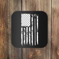 Billiards Pool Player Snooker Game US Flag Billiards Dad Gift For Father’s Day Coaster thumb 0