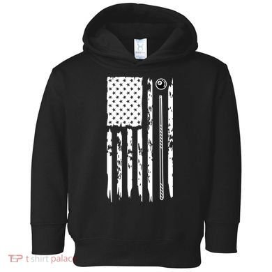 Billiards Pool Player Snooker Game US Flag Billiards Dad Gift For Father’s Day Toddler Hoodie