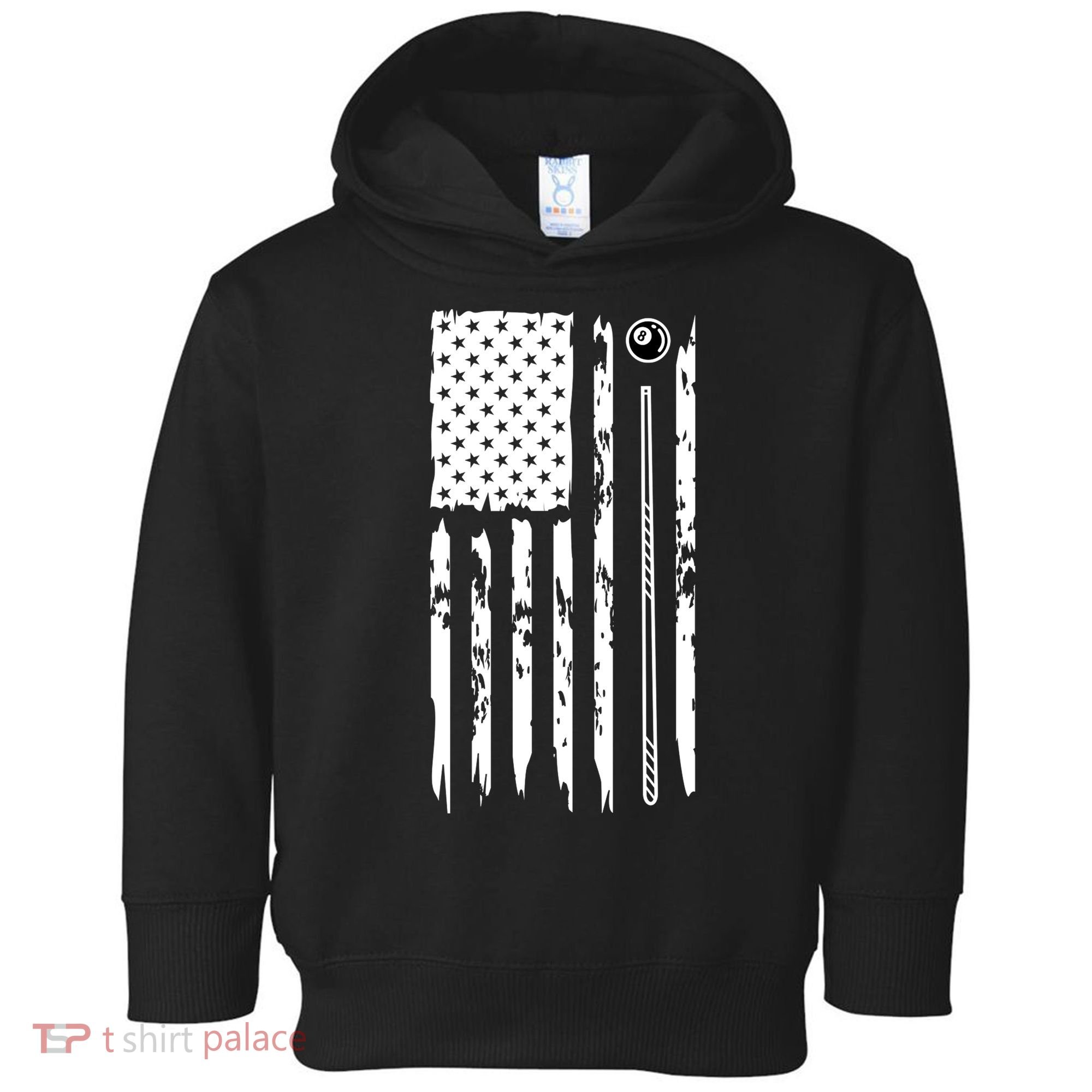 Billiards Pool Player Snooker Game US Flag Billiards Dad Gift For Father’s Day Toddler Hoodie